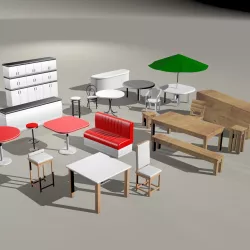 3D Restaurant Furniture 3D model