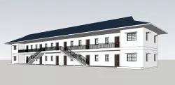 8 Unit Apartment Affordable Social Housing Building Architecture Low-poly 3D model