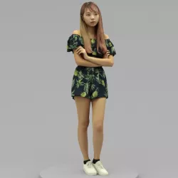 A Cool Young Woman With Arms Crossed  3D model