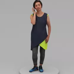 A Middle-age Woman Talks with cellphone 3D model
