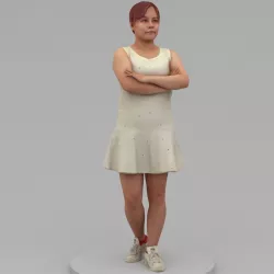 A Young Woman With Arms Crossed 3D model