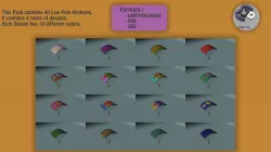 Airdrops parachute flying in sky 3D model