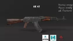 AKM 47 Mid poly 3D model 3D model