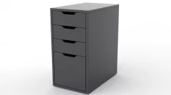 ALEX Drawer Unit Gray With 4 Drawers 3D model