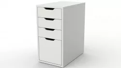 ALEX Drawer Unit White With 4 Drawers 3D model