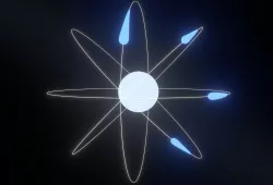 Animated atom 3D model