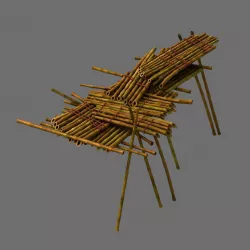 Bamboo raft 3D model