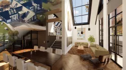 Blender Eevee Modern Villa Low-poly 3D model