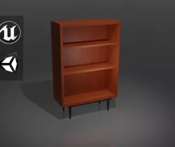 Book Shelf Low-poly 3D model