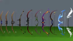 Bow and Arrow Set Low-poly 3D model