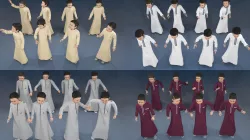Boy static arabic 4 x different models 32 poses 3D model