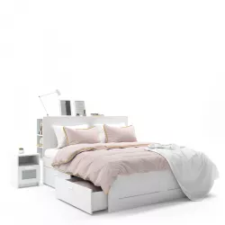 Brimnes White Bed withRiggad Lamp  3D model