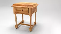 Carpenter telephone table wood Low-poly 3D model