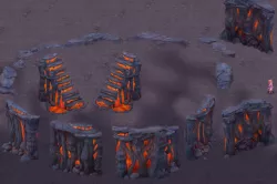 Cartoon hell - false terrain - hell lava pit 3D model