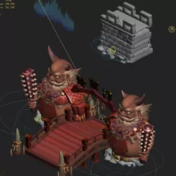 Cartoon hell - hell gate 3D model