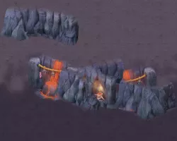 Cartoon hell - hell slander spring cliff 3D model