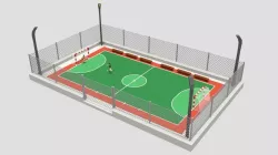 Cartoon Street Football Court 3D model
