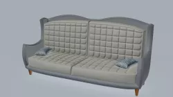 Chesterfield Vintage Wingback Sofa 3D model