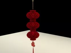 Chinese red tissue  honeycomb Lantern 3D model