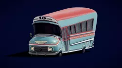 Colectivo 10 Toon Argentine Bus Low-poly 3D model