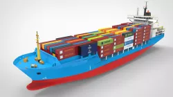 Container Ship Low-poly 3D model