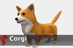 Corgi Low-poly 3D model
