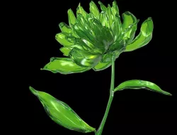Crystal glass flower mudan - render ready with shader 3D model