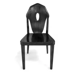 Custom made black wood chair 3D model