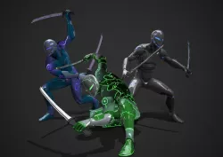 Cyborg Ninja Killer Low-poly 3D model