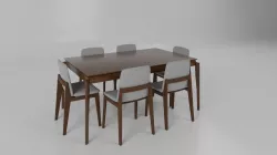 Dining Table set Low-poly 3D model