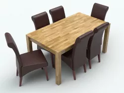 Dining table with chairs 3D model
