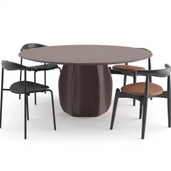 Dinning Chairs by Carl Hansen Asterias Table by Molteni and C 3D model