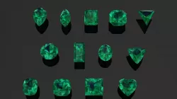 Emerald Gem Stones pack 3d models Low-poly 3D model