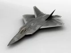 F-22 Raptor Military Jet Aircraft LOW Low-poly 3D model