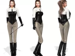 Female Horse Riding Outfit Low-poly 3D model