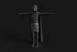 Female Ninja or Thief Stylized Character Model  Low-poly 3D model