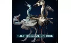 Flightless Alien Bird Low-poly 3D model