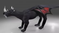 Four Legged Winged Dragon Creature Monster Low-poly 3D model
