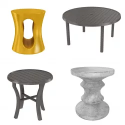 Four tables collection 3D model