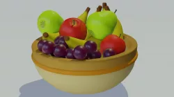Fruit Bowl Low-poly 3D model