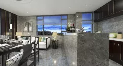 Full detailed Living room hall with kitchen interior scen 3D model