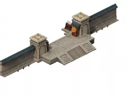 Game model - the main city of the city gate 3D model