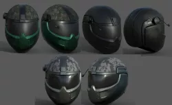 Helmets scifi military combat soldier fantasy pack 3 models  Low-poly 3D model