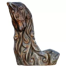 Horse Sculpture Carved from Wood 3D model