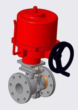 HQ Series Quarter-turn Electric Actuator Valve 3D model