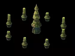 Kashayana Buddha Forest Stone Magic Arrow 01 3D model
