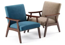 Linen Mid Century Modern Chair 3D model