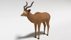 Low Poly Cartoon Greater Kudu Antelope Low-poly 3D model