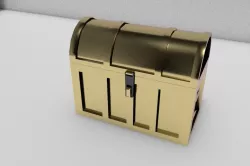 Low Poly Golden Box Old Design Low-poly 3D model