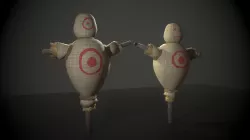 Low Poly Medieval Scarecrow - Training Dummy with textures Low-poly 3D model